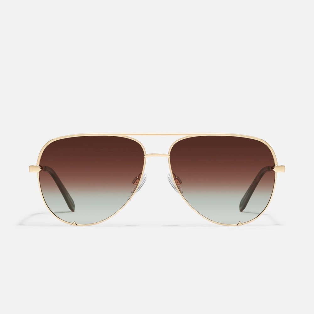 Quay High Key Gold Aviator Sunglasses